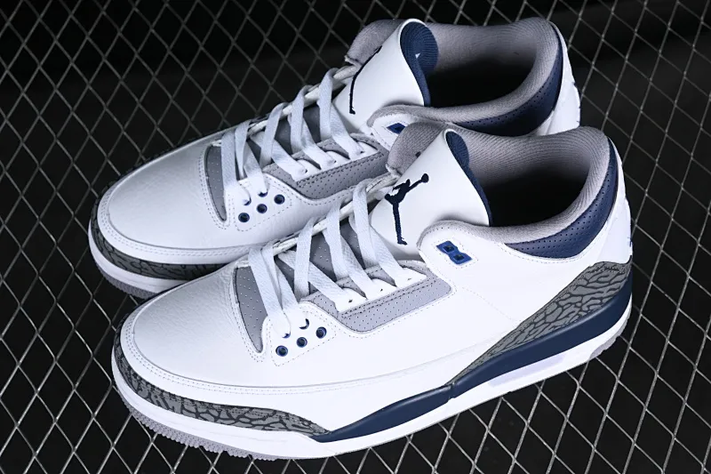 All categories Air Jordan Jordan series basketball shoes Air Jordan 3 L version Air Jordan 3 Retro "Midnight Navy" AJ3 Joe 3 midnight blue cement color CT8532-140